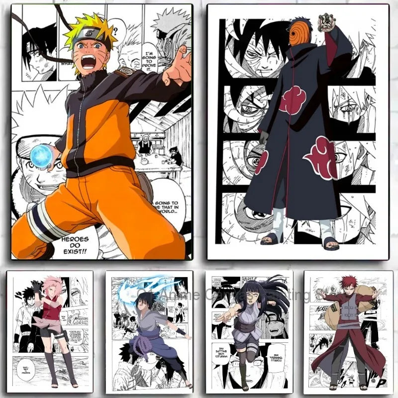 Japanese N-naruto Anime Poster Canvas Art Wall Murals Decor Game Room Decor Gifts Kawaii HD Painting Cat Cars Peaceful Pleasures Health and Wellness