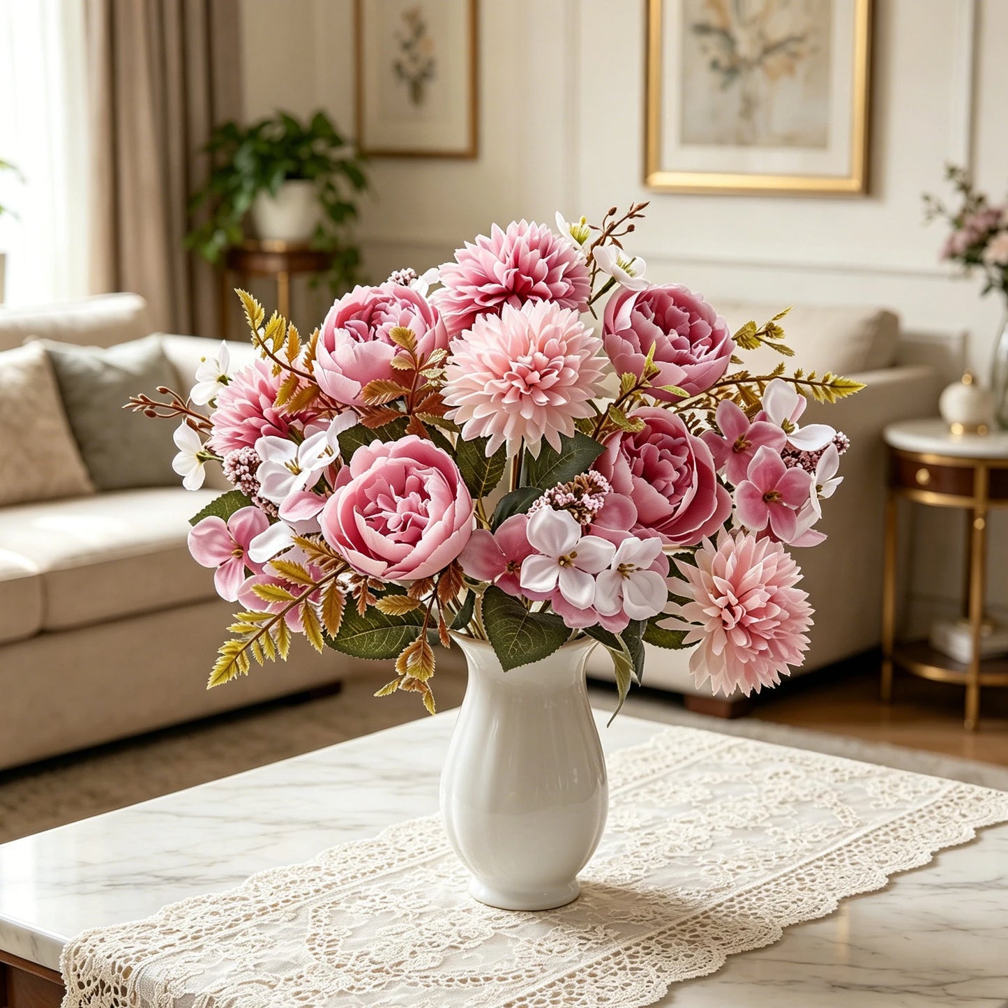 Silk Artificial Ball Chrysanthemum Rose Flowers | Wedding & Home Décor