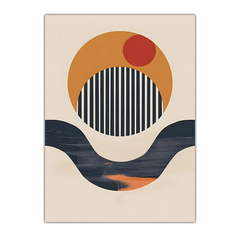 Abstract Geometric Canvas Wall Art | Modern Vintage Poster Print Canvas Wall Art Print Peaceful Pleasures Health and Wellness 01 40x50cm No Frame China Mainland