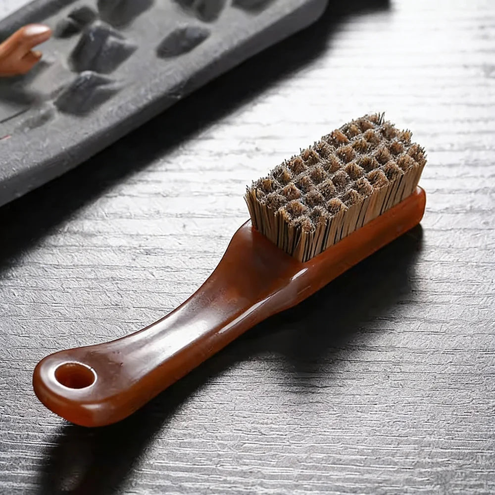 Checkerboard 10000 Bristle Antique Polishing Brush Walnut Olive Pit Deep Cleaning Brightening Polishing Handheld Tool for Home Peaceful Pleasures Health and Wellness Brown Hard