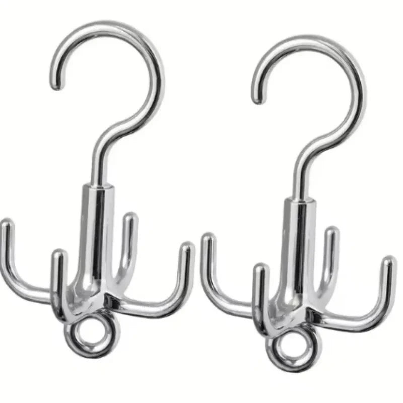 1/2 Pcs Four-claw Rotatable Hook Wardrobe Hanging Bag Belt Scarf Hat Storage Artifact Multifunctional Hanging Rack Storage Rack Peaceful Pleasures Health and Wellness