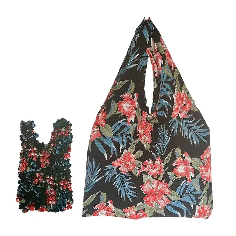 Foldable Pleated Stretch Shopping Bag | Large Capacity Tote