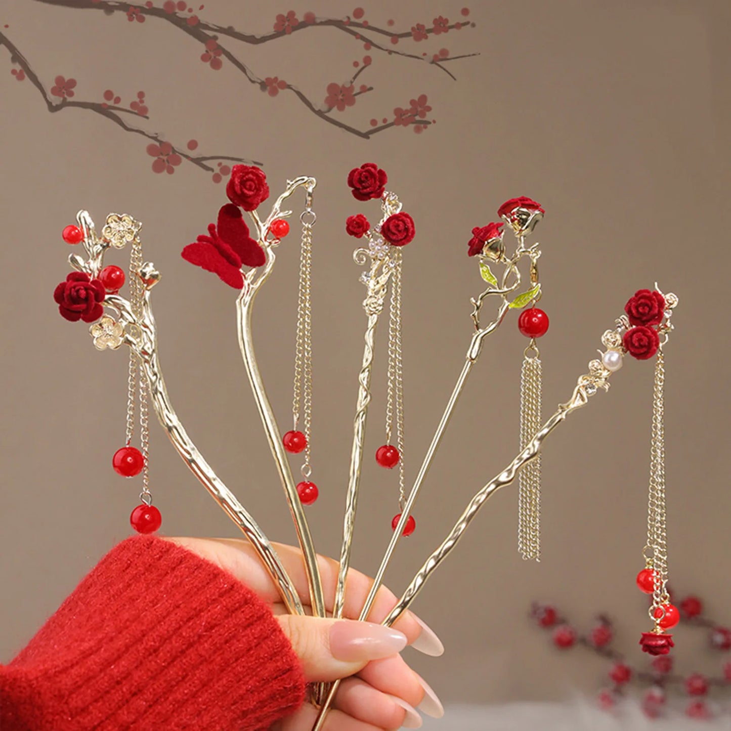 Chinese Court Style Alloy Hair Pins Durable Headdress with Elegant Tassel for Women Wedding Hanfu Cheongsam Peaceful Pleasures Health and Wellness 3