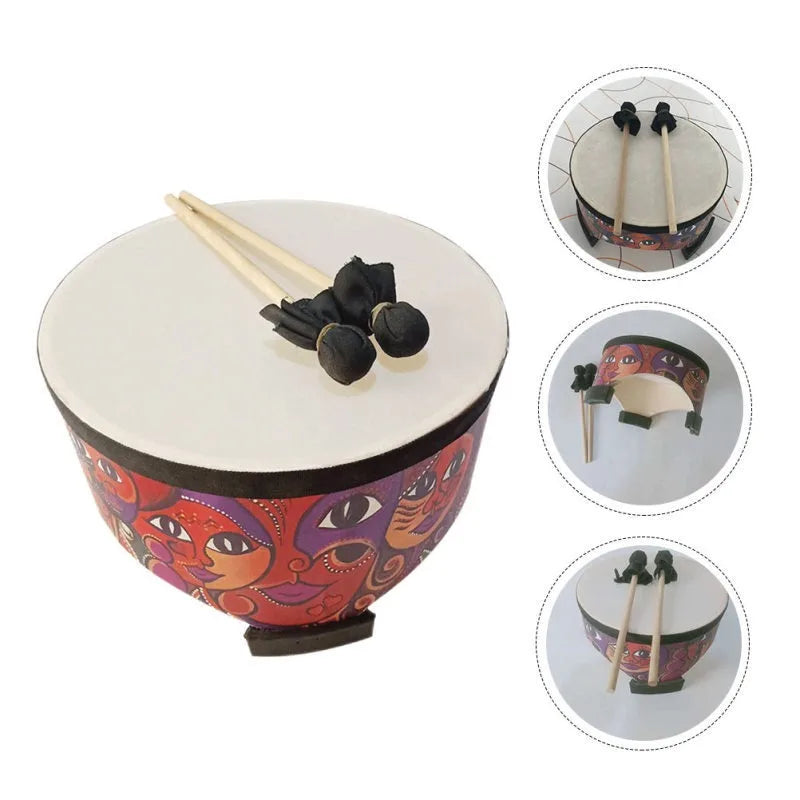Drum Floor Kids Toy Percussion Inch Musical Instrument Mallets Orff