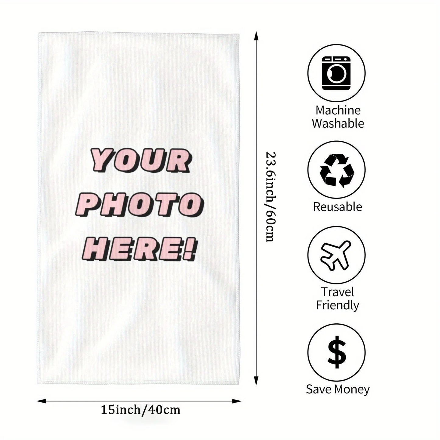 Custom Photo Face Towel | Personalized Ultra-Soft DIY Towel Custom Photo Towel Peaceful Pleasures Health and Wellness