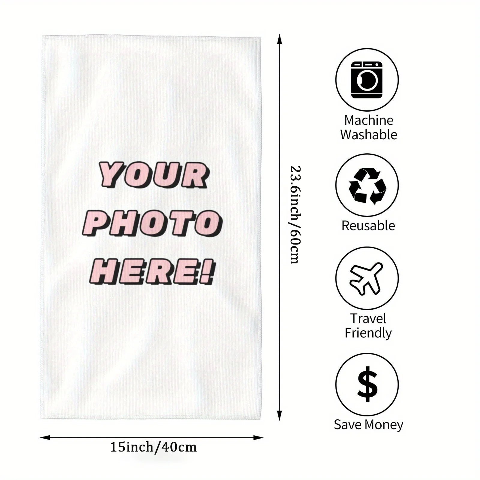 Custom Photo Face Towel | Personalized Ultra-Soft DIY Towel Custom Photo Towel Peaceful Pleasures Health and Wellness