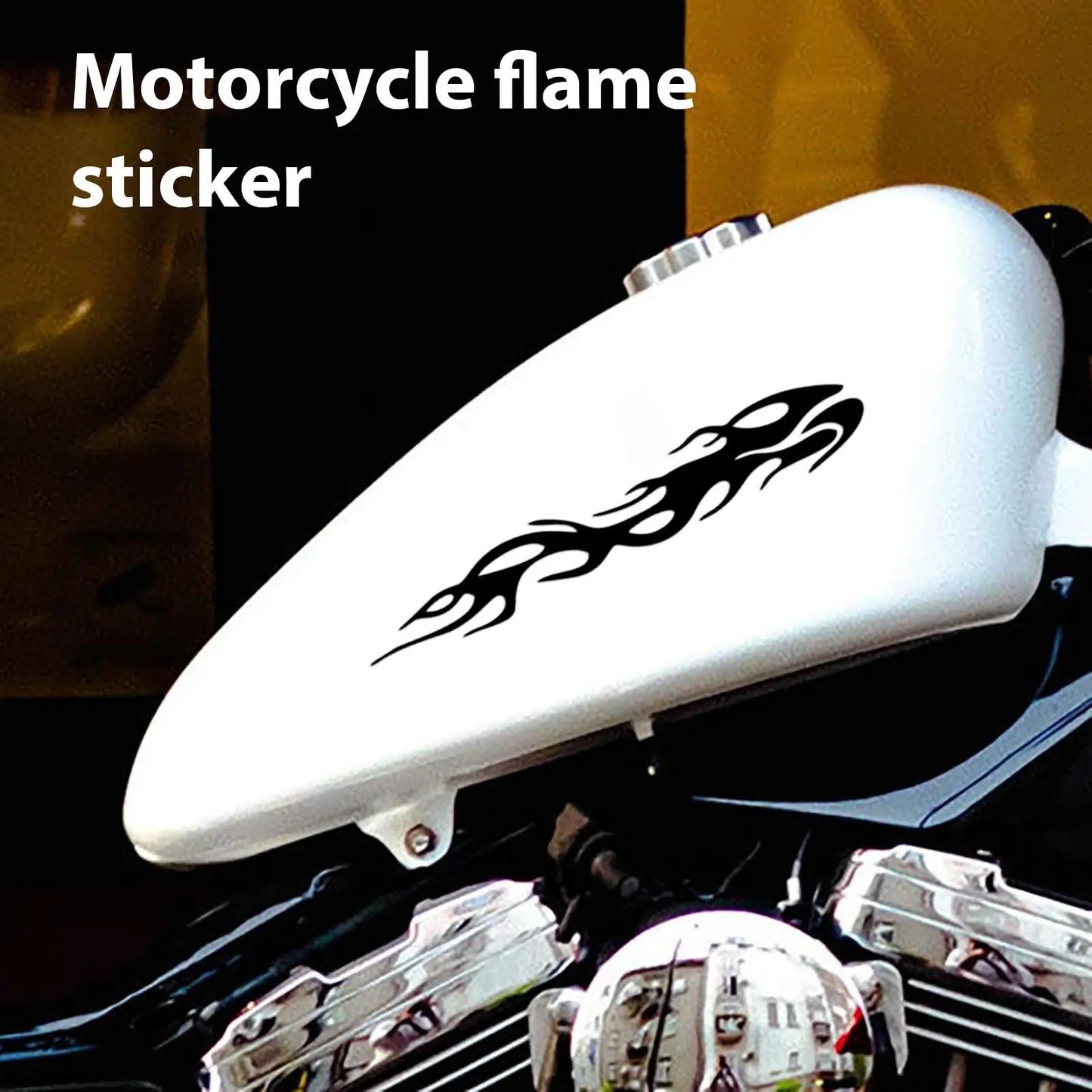 Reflective Flame Motorcycle Stickers – Waterproof PVC Decals Vehicle Decals Peaceful Pleasures Health and Wellness
