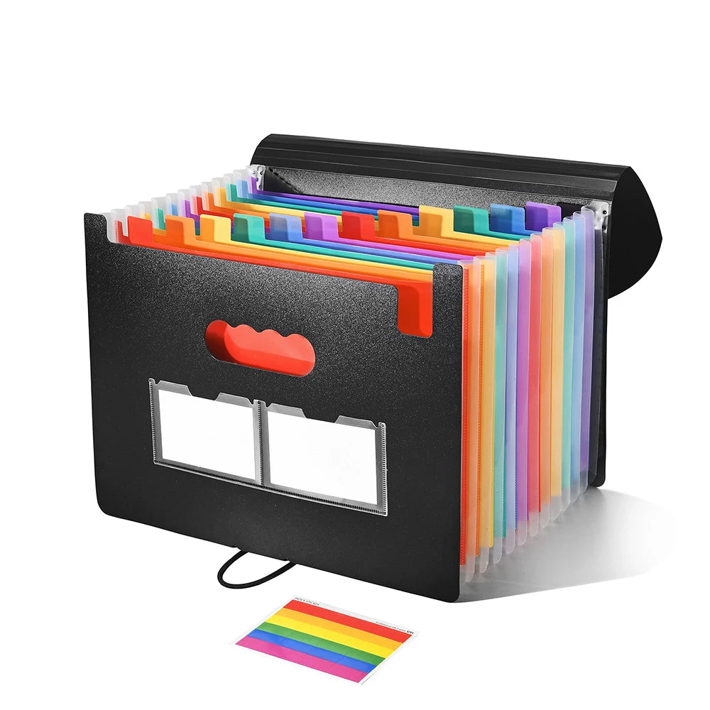 Handheld Organ Bag Folder A4 Large Capacity Student Exam Paper Storage Bag 13 Layers Ticket File Classification Storage Bag Peaceful Pleasures Health and Wellness