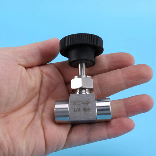 A36T-10X 1/4 Inch BSP Equal Female Thread SS 304 Stainless Steel Flow Control Shut Off Needle Valve Peaceful Pleasures Health and Wellness CN