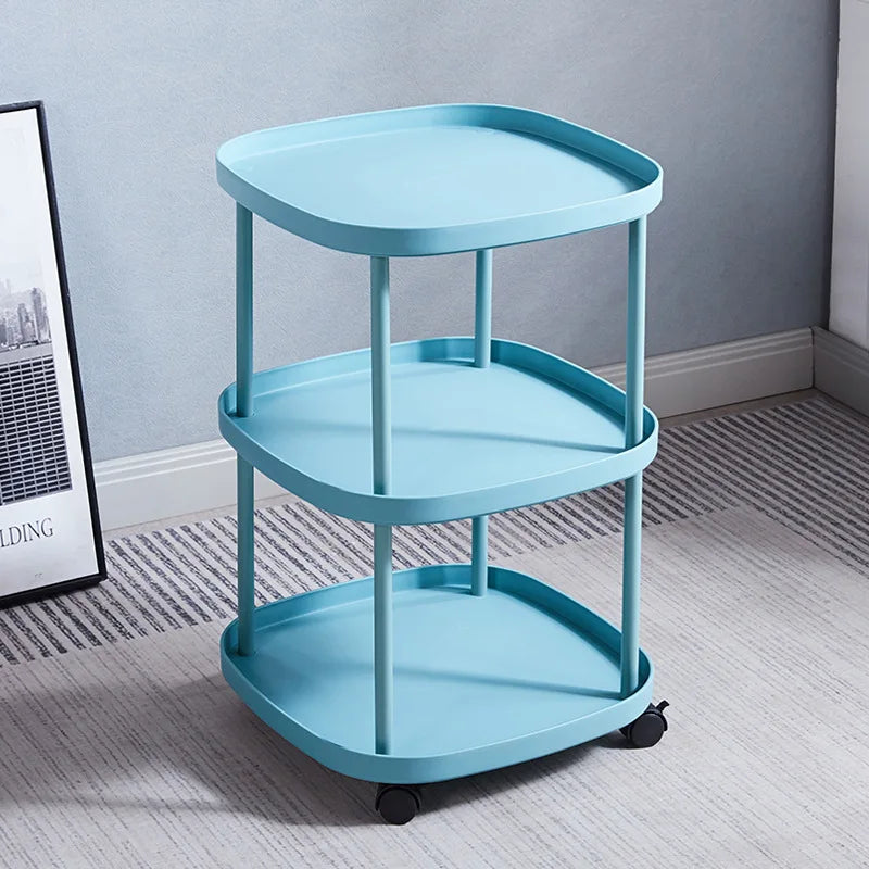 Quick Easy Assembly Simple Modern Stylish Lightweight Nightstand With Storage Shelf For Small Space Bedroom Apartment Renters Peaceful Pleasures Health and Wellness 3 Layers Green