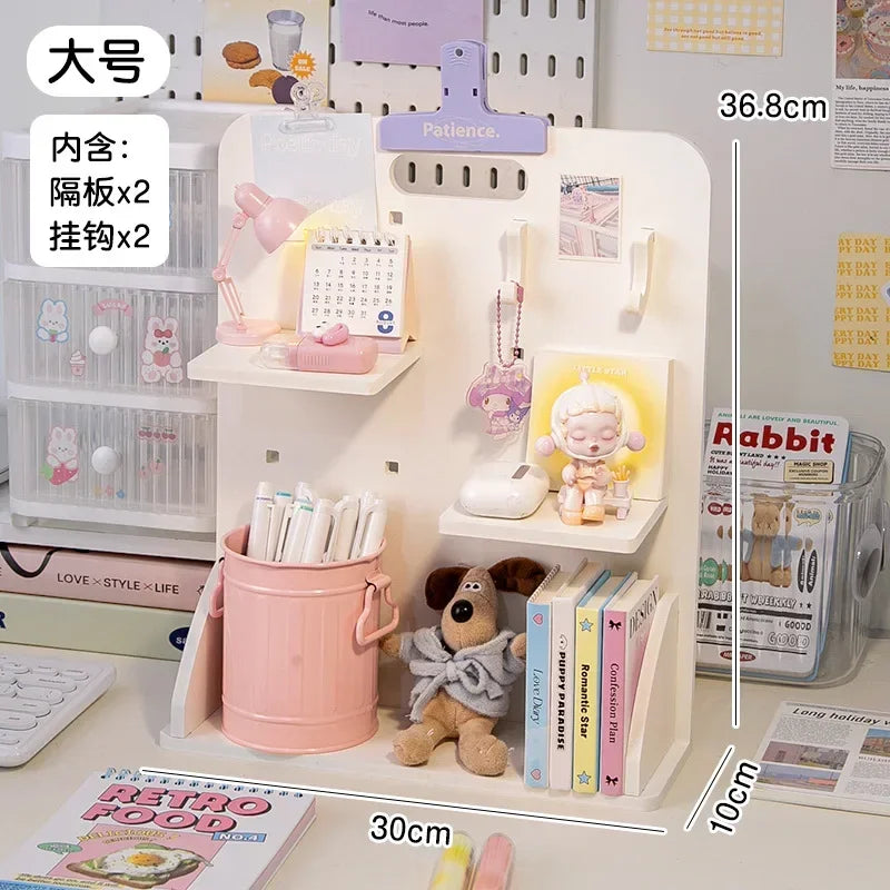 Desktop Pegboard Storage Rack – Layered Desk Organizer