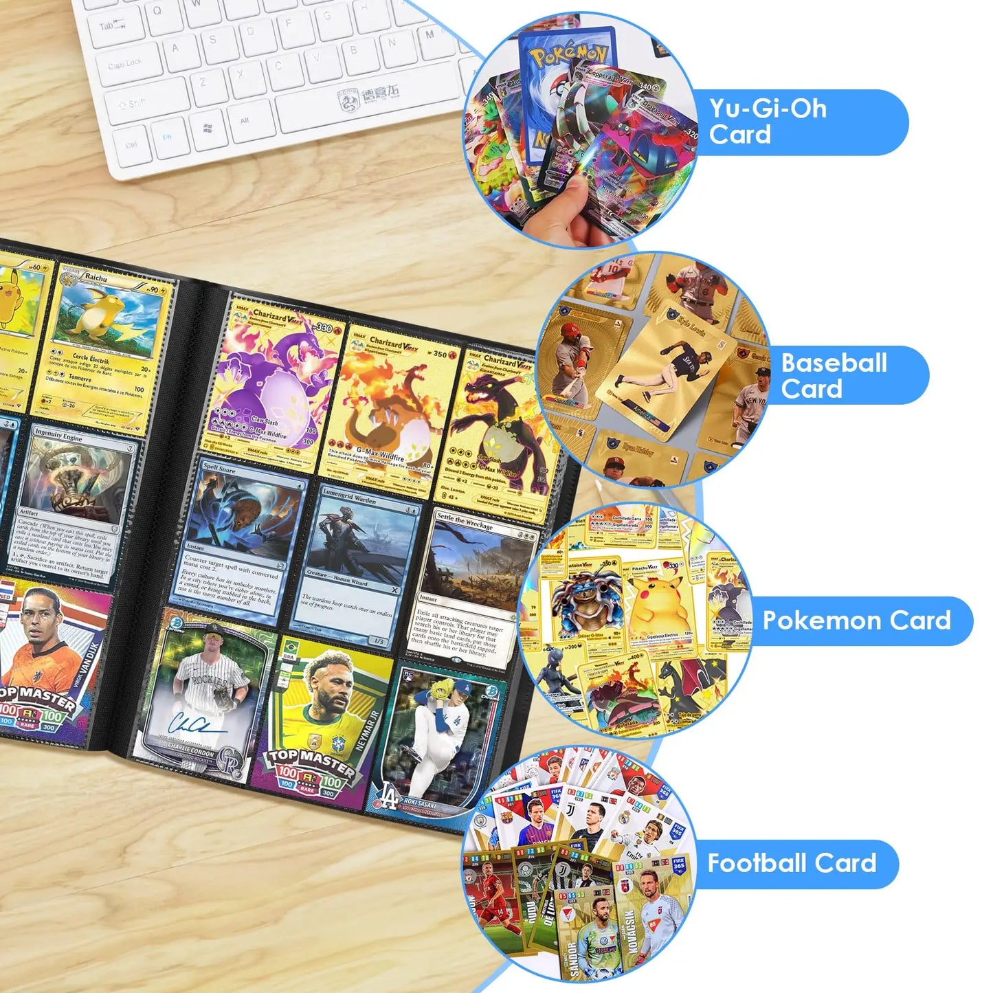 9-Pocket Trading Card Binder – 360 Card Storage Album