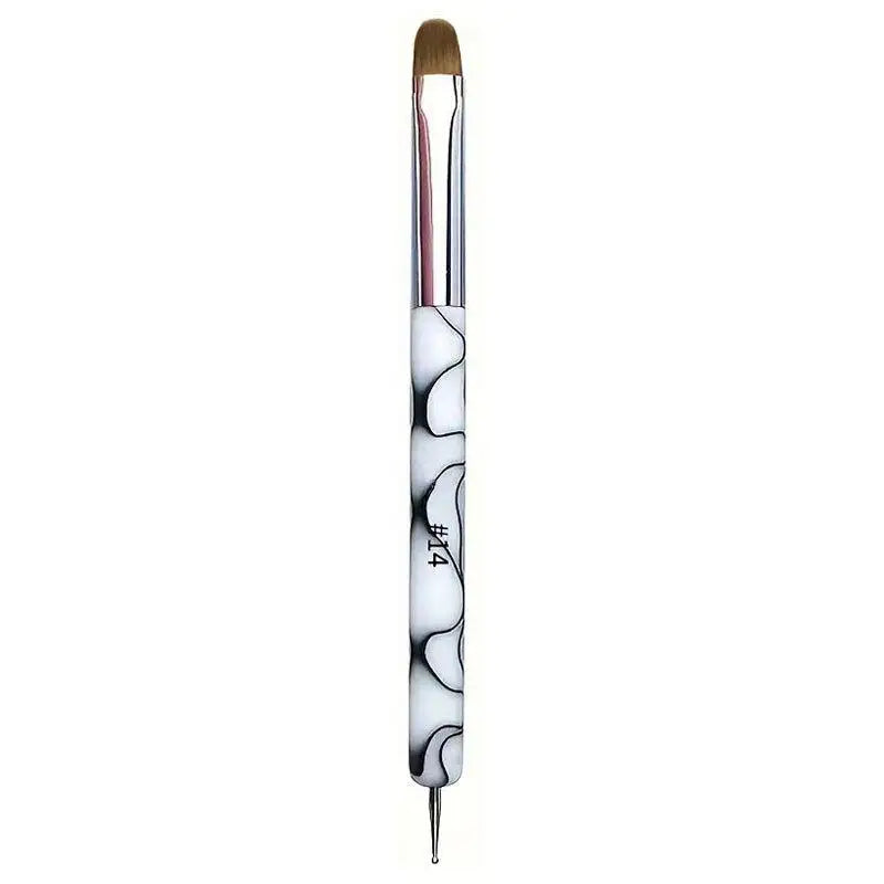French Dual End Beginner High Quality Painting Manicure Tool Acrylic Drawing Nail Art Brush Nail Art Rhinestone Gel Dotting Pen Peaceful Pleasures Health and Wellness 14 White