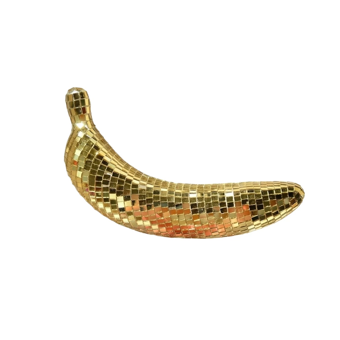 Mirror Disco Banana Figurine | Reflective Retro Desktop Ornament