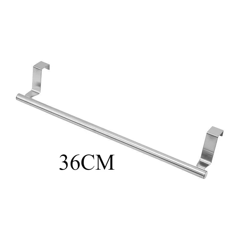 Over Door Stainless Steel Towel Rack – Bathroom & Kitchen Over Door Towel Rack Peaceful Pleasures Health and Wellness Silver-L