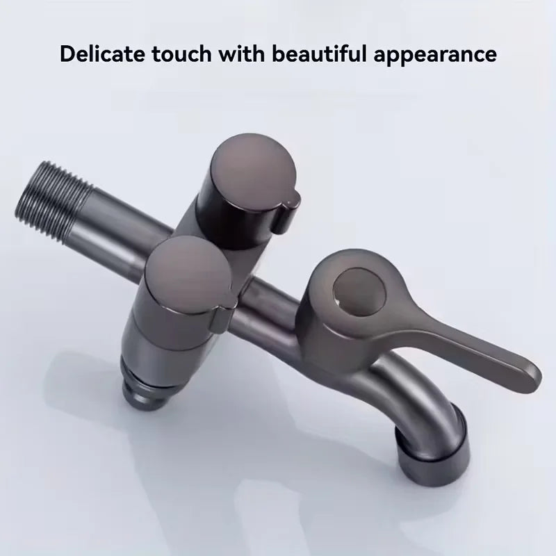3-Way Angle Valve Faucet | Dual Outlet Single Handle Wall Tap