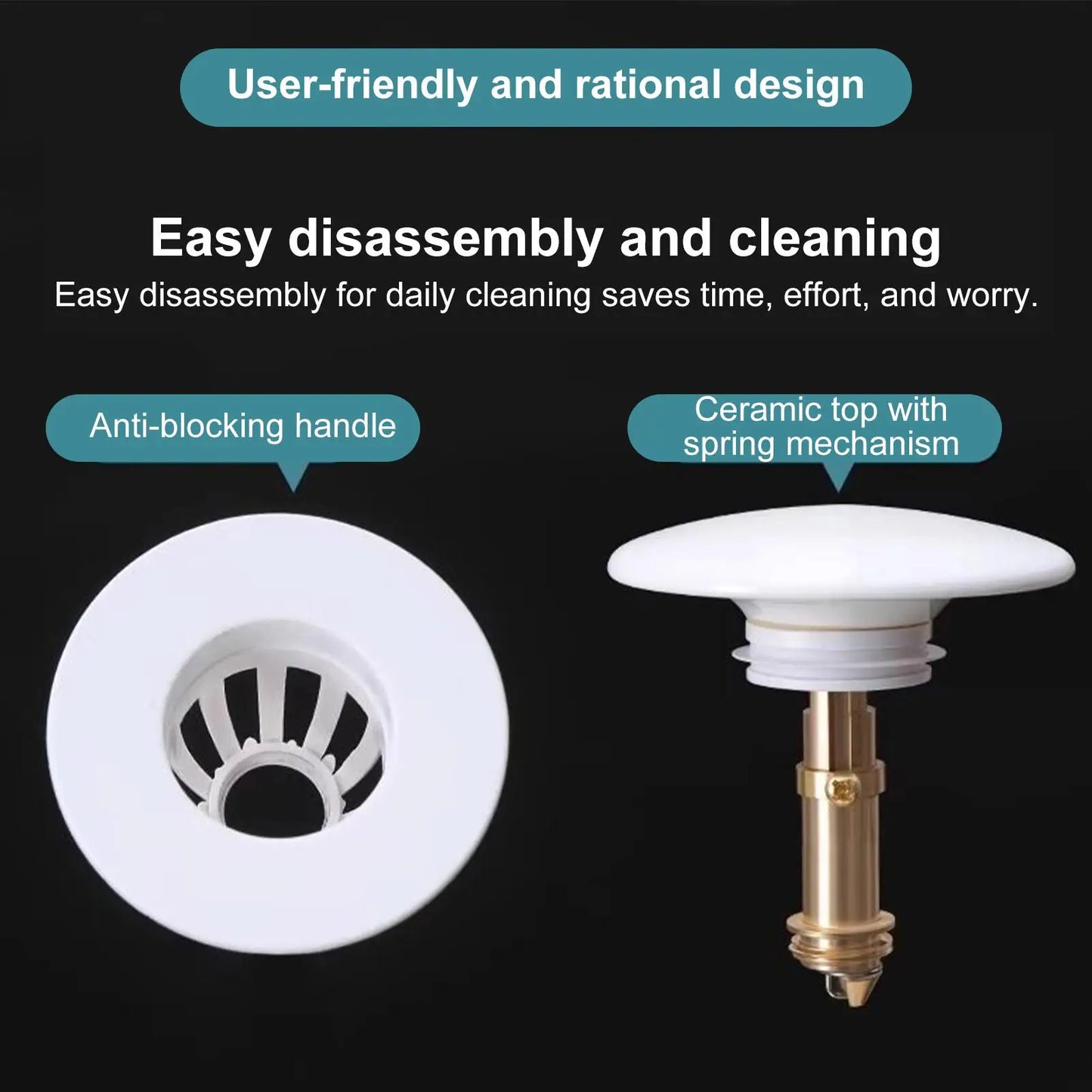 Anti-Odor Sink Stopper Drain Strainer Bathroom Kitchen Washbasin Plug For Home RV Laundry Shower Silicone Seals Restroom Supply Peaceful Pleasures Health and Wellness