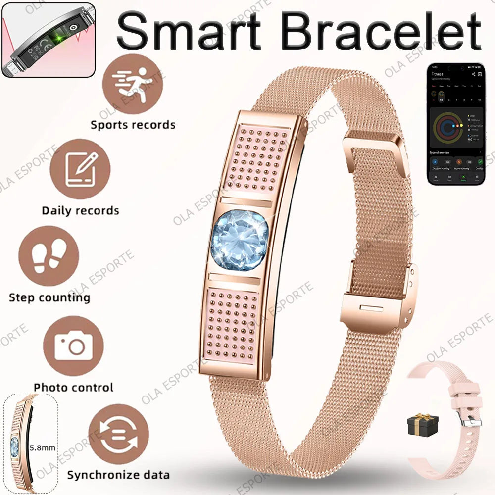 2026 New Fashion Women Smart Bracelet Sport Modes Fitness Tracker Heart Rate Health Monitor IP68 Waterproof Smart Watch Men Hw12 Peaceful Pleasures Health and Wellness Gold Milan