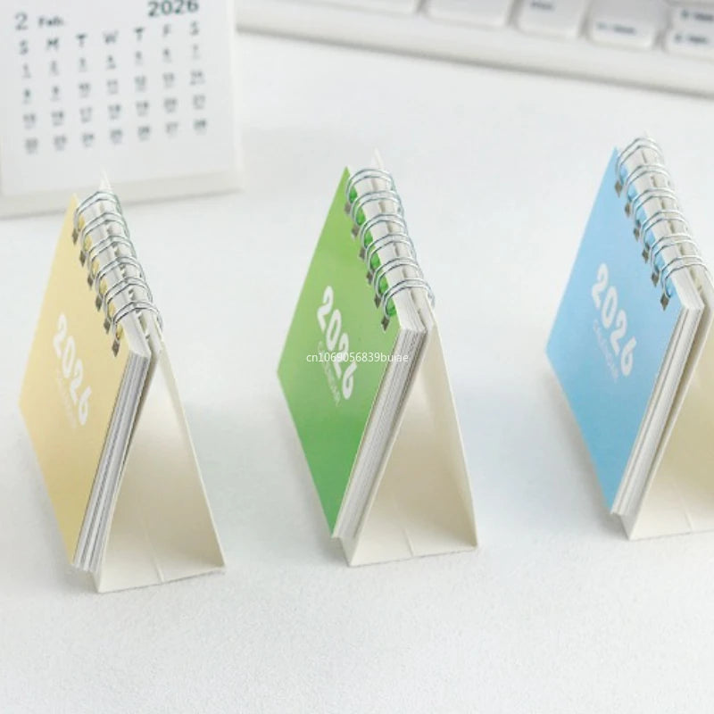 2026 Mini Simple Calendar Desk Calendar Creative Coil Calendar Planner Desktop Decorations Office Stationery Learning Planner Peaceful Pleasures Health and Wellness