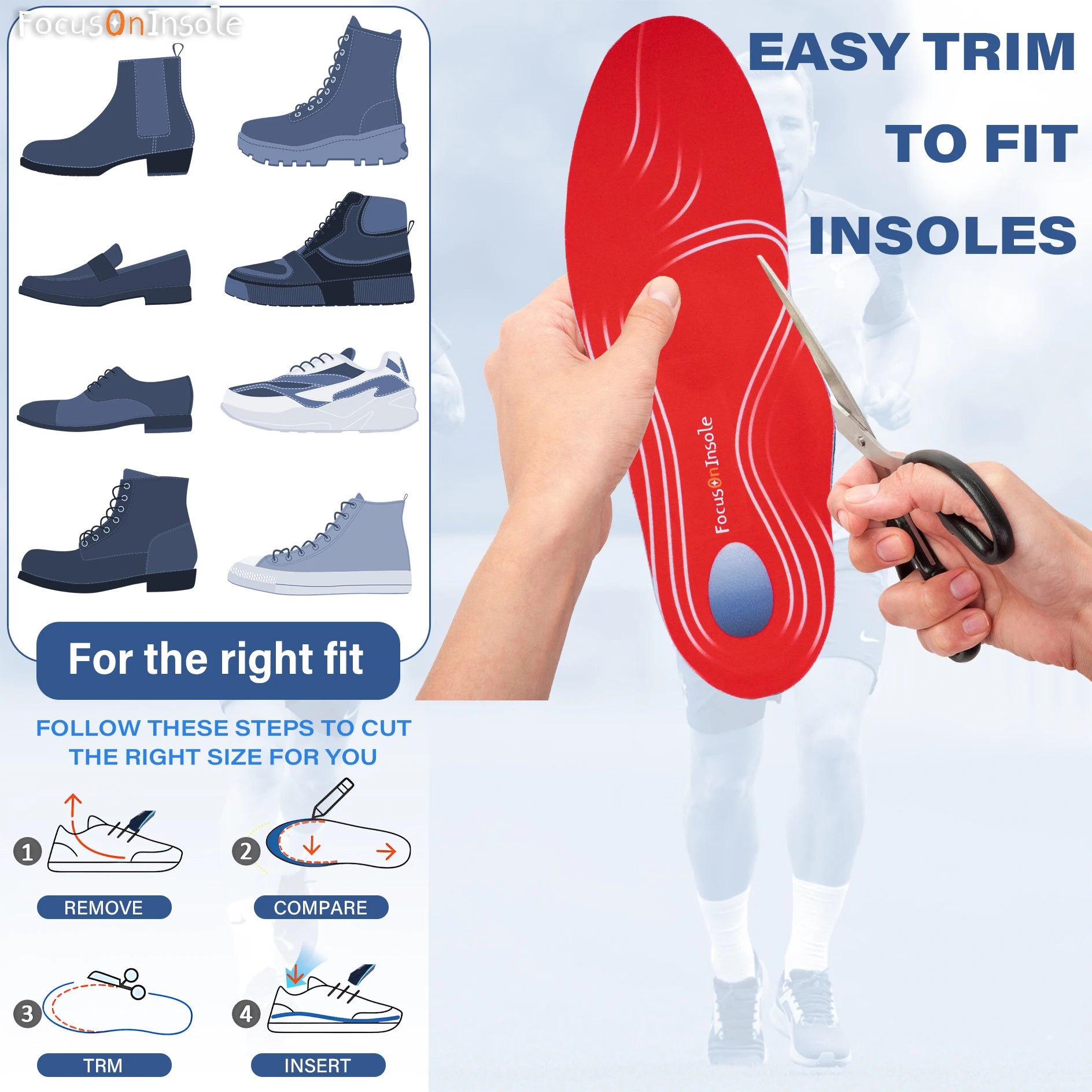 One Pair Foot Arch Massage Insole Orthotic Shoes Insoles Arch Support Inserts Pads Flat Feet Pain Unisex Women Men Peaceful Pleasures Health and Wellness