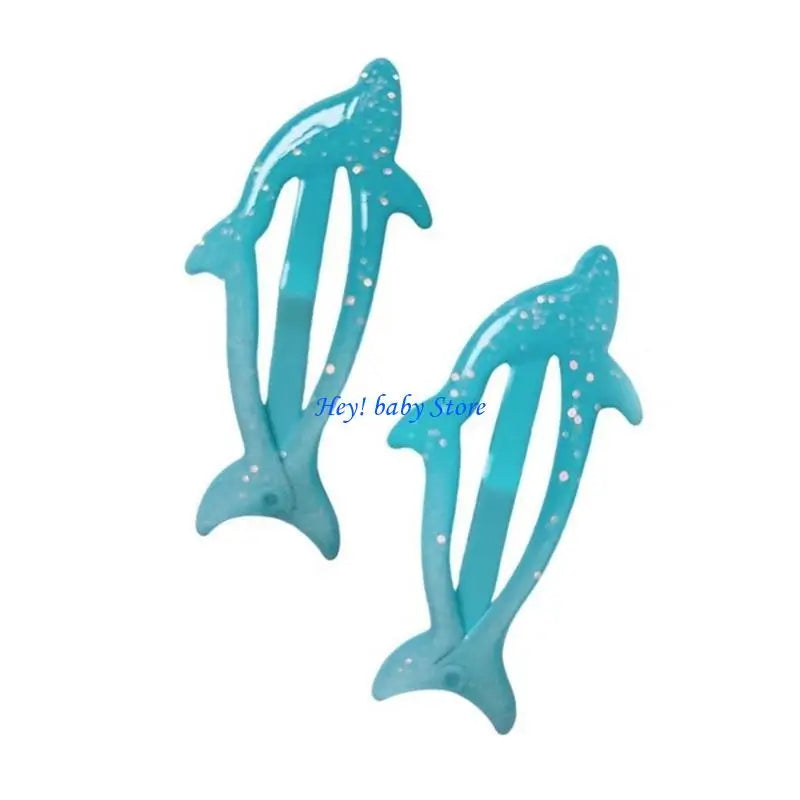 Glitter Dolphin Hair Clips for Girls – Cute Alloy Barrettes