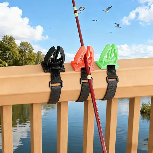 Silicone Fishing Rod Holder Quick Release Rod Clip with Strap Fishing Pole Storage Rack for Kayak & Bridge Fishing Accessories Peaceful Pleasures Health and Wellness
