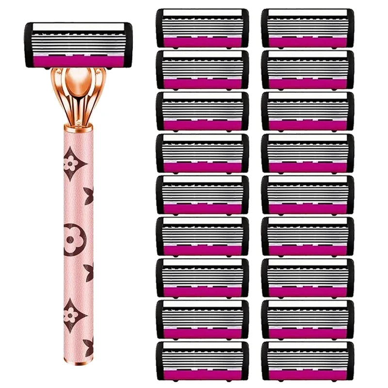 6-Blade Women's Manual Razor | Full Body Hair Removal