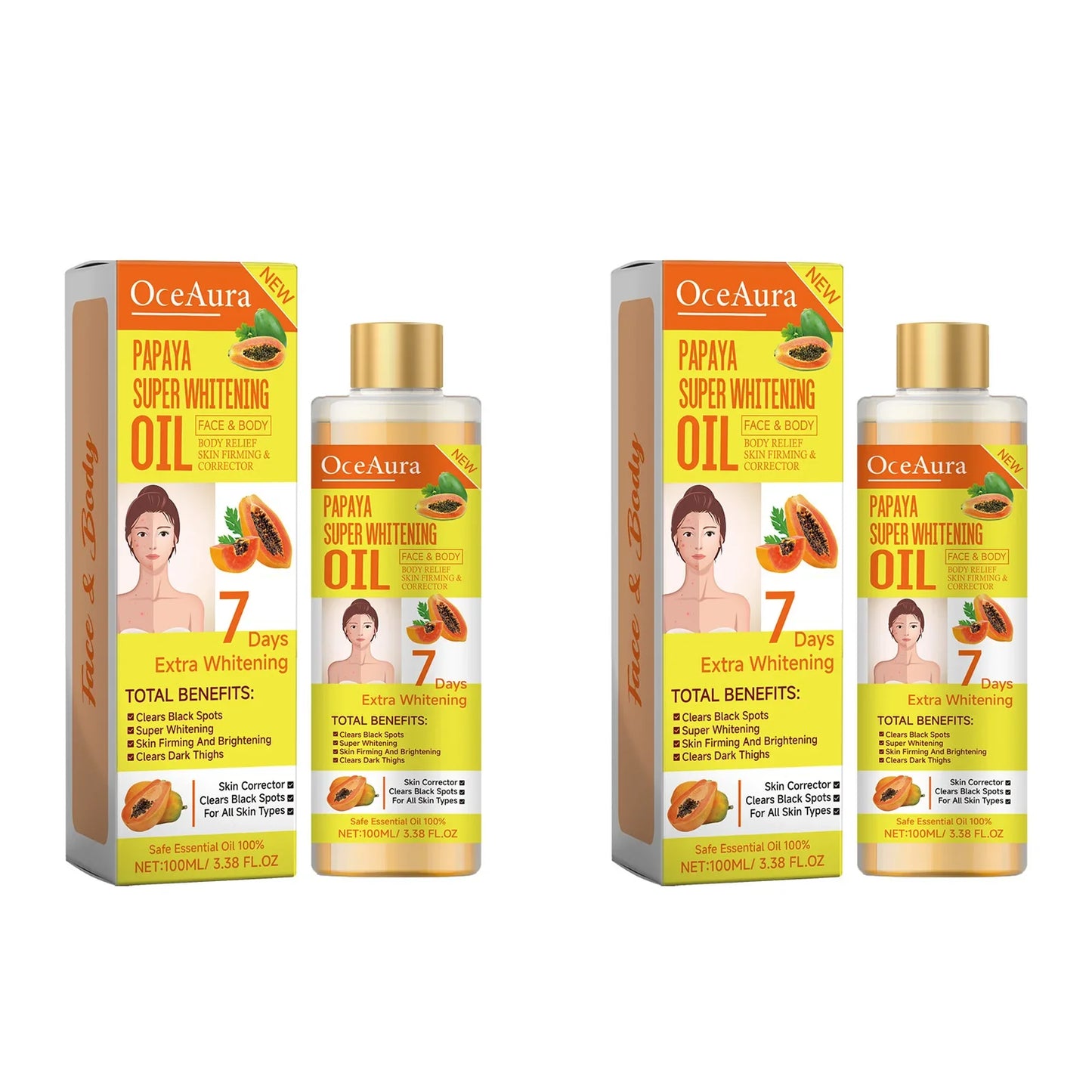 Papaya Whitening Body Oil – Brighten & Moisturize Skin 100ml