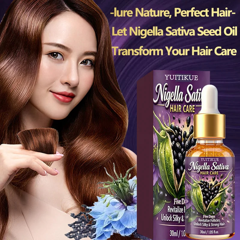 YUITIKUE Nigella Sativa Hair Care Oil | 5 Days Formula To Revitalize Follicles | For Silky, Strong & Healthy Hair 30ml Peaceful Pleasures Health and Wellness