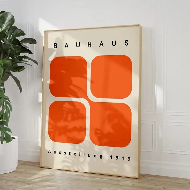 Modern Orange Abstract Canvas Wall Art Print | Home Decor