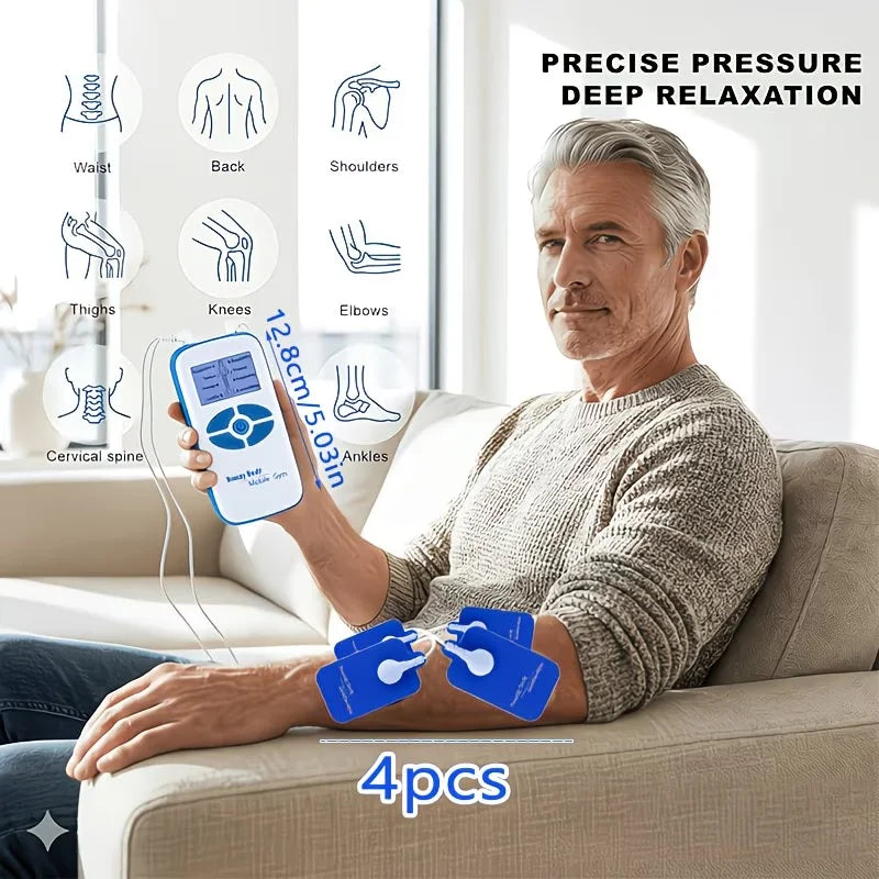 Digital Electronic Portable Massager with Multiple Modes - Features 4 Pads Suitable for The Back, Waist, Knees, Shoulders Peaceful Pleasures Health and Wellness