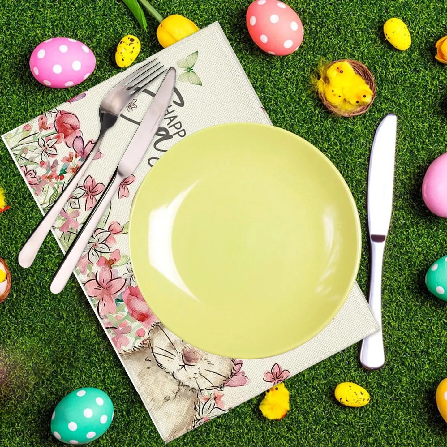 Easter Bunny Placemat | Spring Rabbit & Egg Print Table Mat