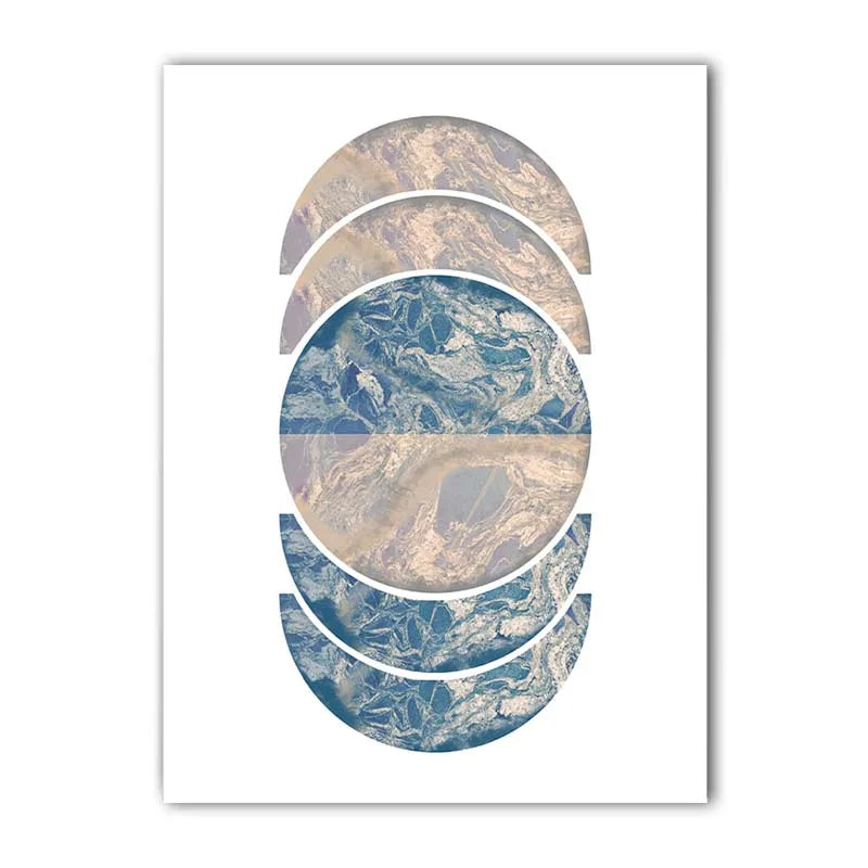 Abstract Wall Art Blue Beige Geometric Half Circle Canvas Painting Nordic Style Poster Prints for Bedroom Living Room Wall Decor Peaceful Pleasures Health and Wellness 03 40x60cm No Frame China Mainland