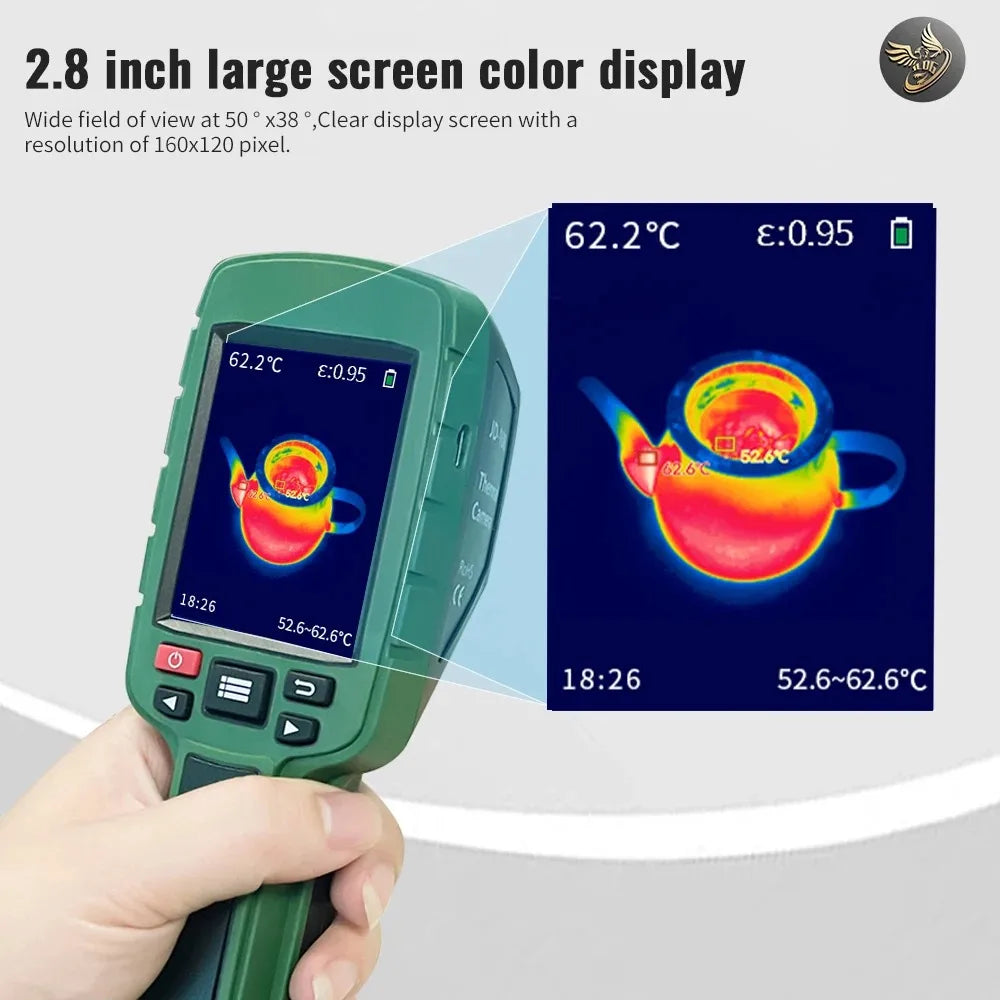 Infrared Thermal Imager Rechargeable Handheld Thermal Imaging Camera 440℃ Waterproof Dustproof Anti-Drop IR Thermal Detector Peaceful Pleasures Health and Wellness