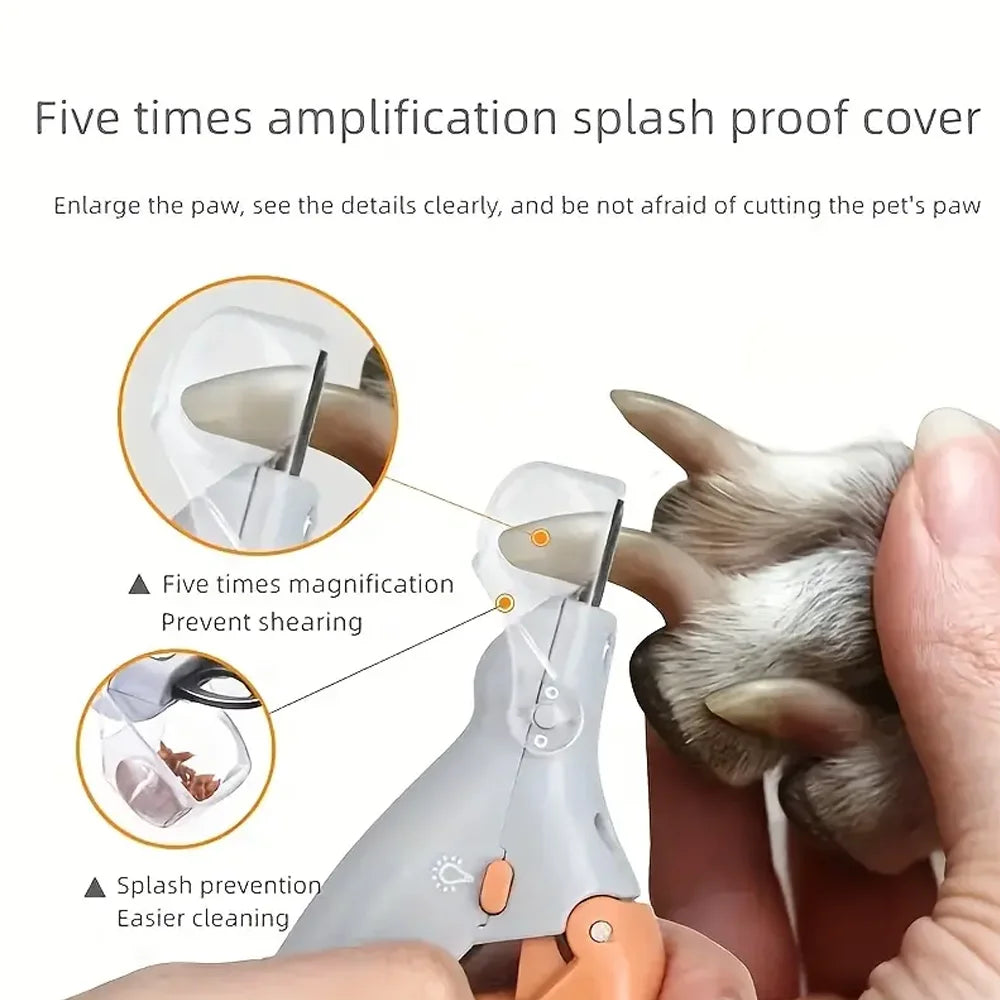 LED Pet Nail Clippers – 5x Magnification & 4 LED Lights