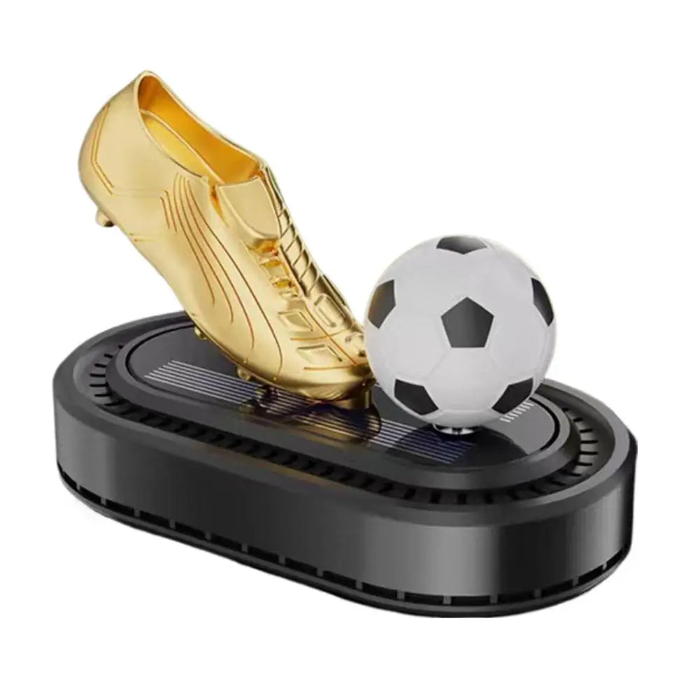 Solar Automatic Rotating Football Golden Boot Aromatherapy Diffuser Car Aromatherapy Brand Shoes Decoration Car Air Freshener Peaceful Pleasures Health and Wellness black