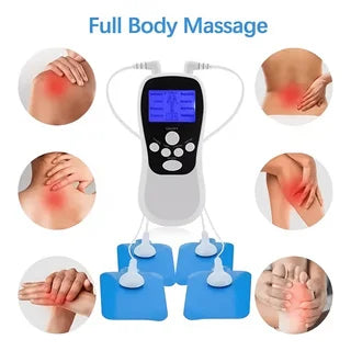 8 Modes TENS Muscle Stimulator Massager with 4 Pads, 2 Channels, White Geenary for Muscle Relaxation and Post-Exercise or Fitnes Peaceful Pleasures Health and Wellness