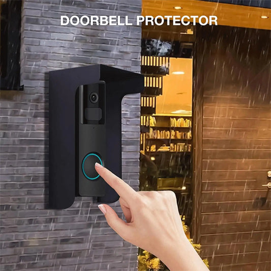 Steel Ring Doorbell Protector, Waterproof Anti-Glare Rain Cover, Windproof Weather-Blocking Cover for Visual Doorbell Peaceful Pleasures Health and Wellness