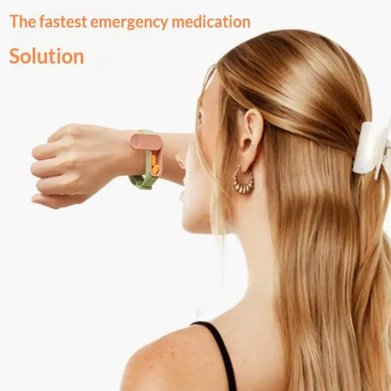 Ultra Portable Medicine Box Wristband With 360° Rotation And Lock Medicine Storage Box For The Elderly And Children Peaceful Pleasures Health and Wellness
