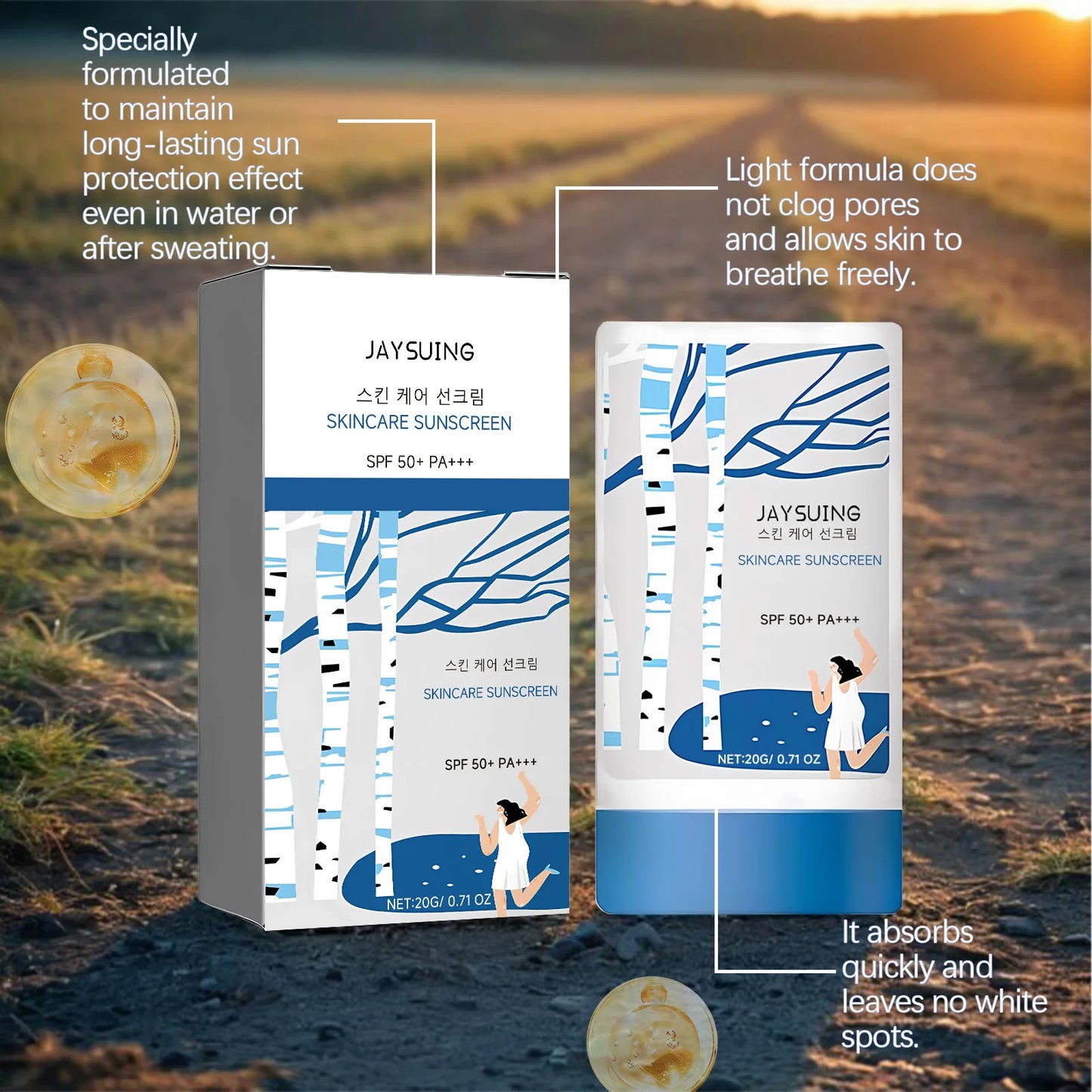 Jaysuing SPF 50+ Sunscreen Stick | Moisturizing & Waterproof