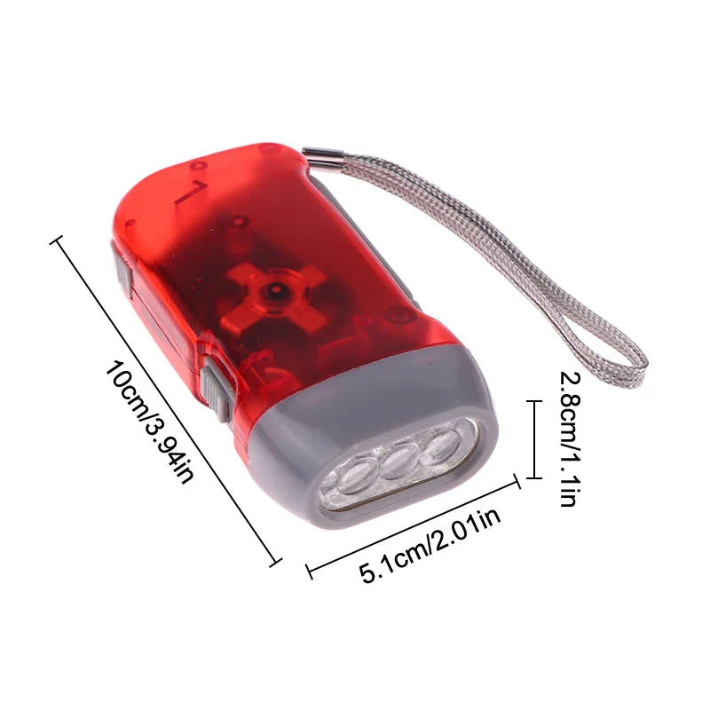 Hand Crank Dynamo LED Flashlight – Battery-Free Mini Torch