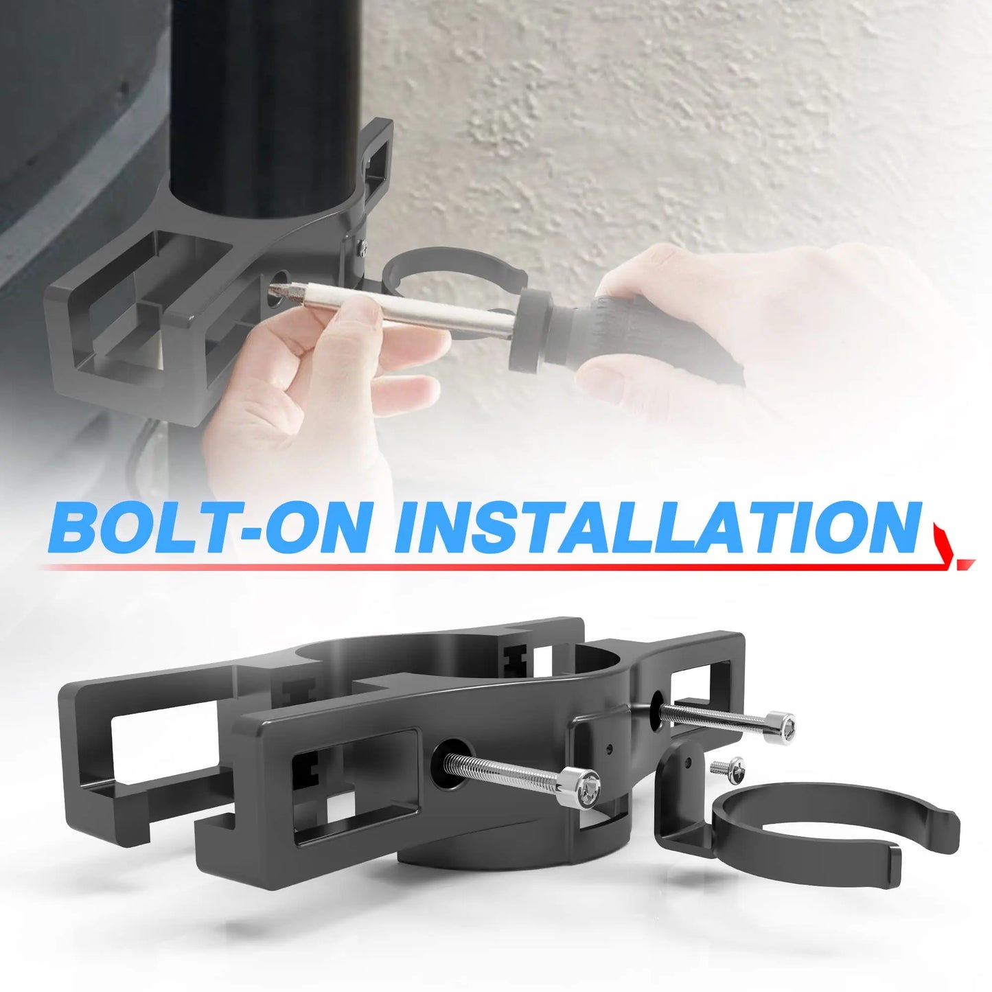 Aluminum Front Trailer Jack Chain Bracket One-piece 7-Pin Plug Mount