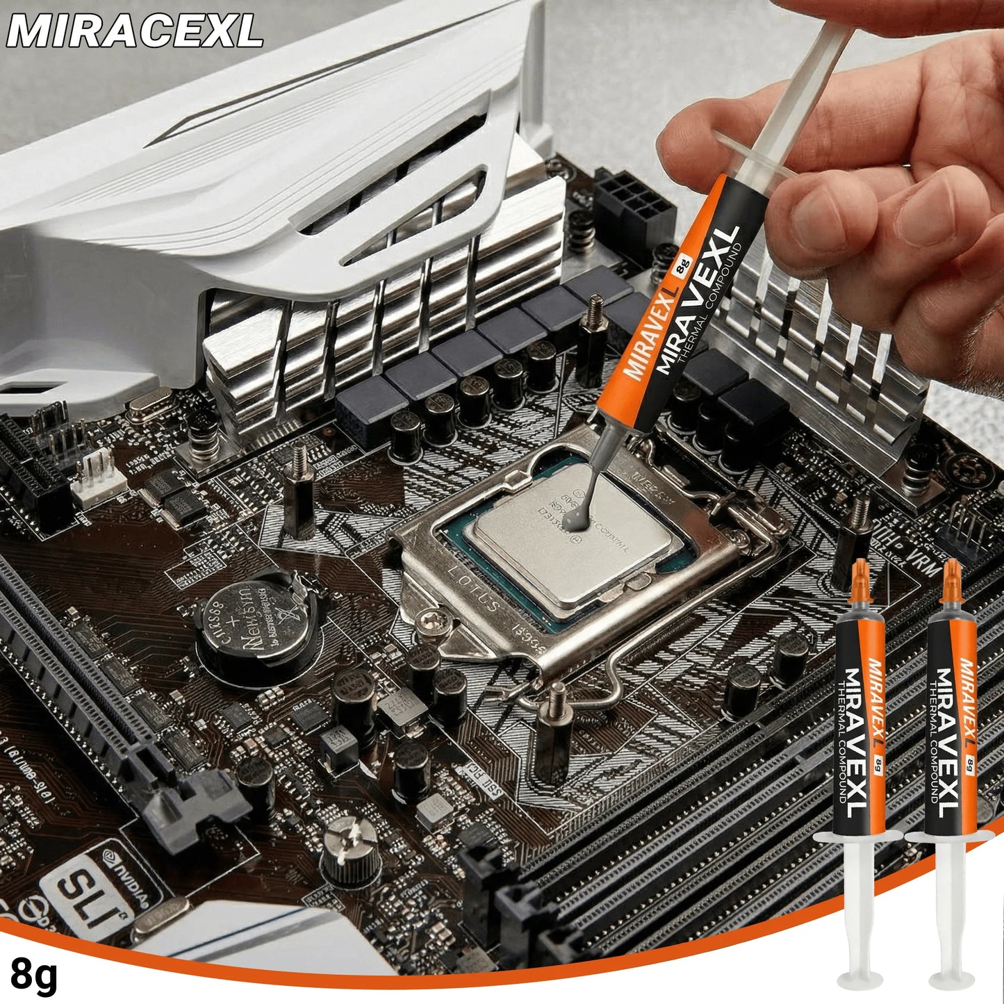 MIRAVEXL 8g Thermal Paste High Performance Cooling Grease Compound for CPU GPU PC PS4 Xbox Non-Conductive Heatsink Plaster Peaceful Pleasures Health and Wellness