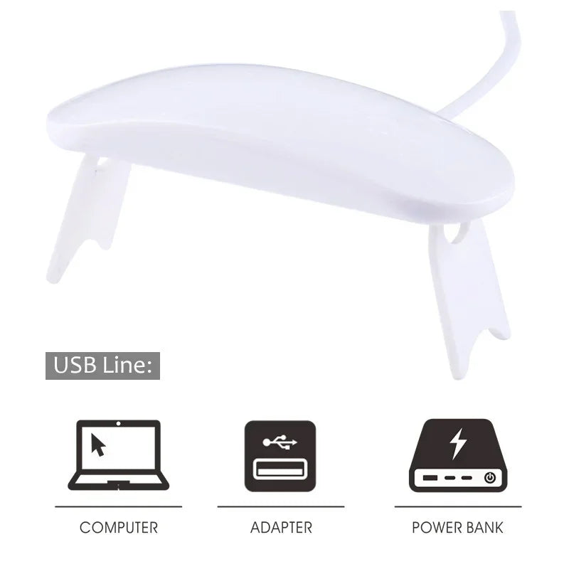 Mini 6W LED UV Nail Lamp Gel Curing Dryer USB 2-Pack UV Nail Curing Lamp Peaceful Pleasures Health and Wellness
