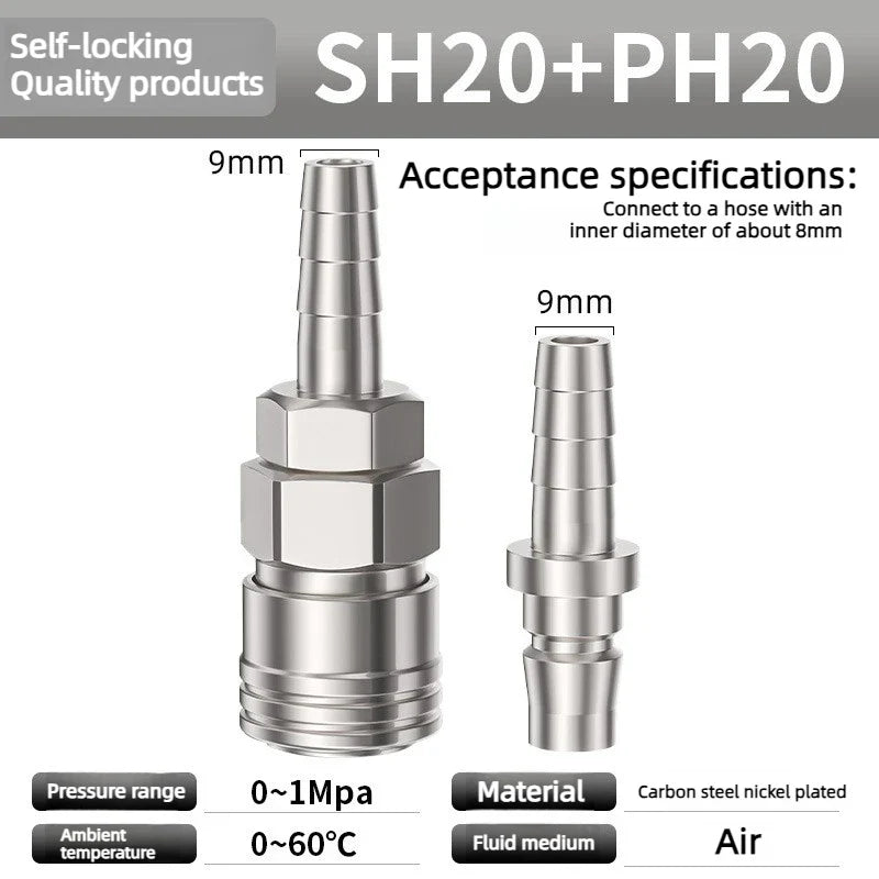 C-Type Pneumatic Quick Coupling for Air Compressor | CE Rated