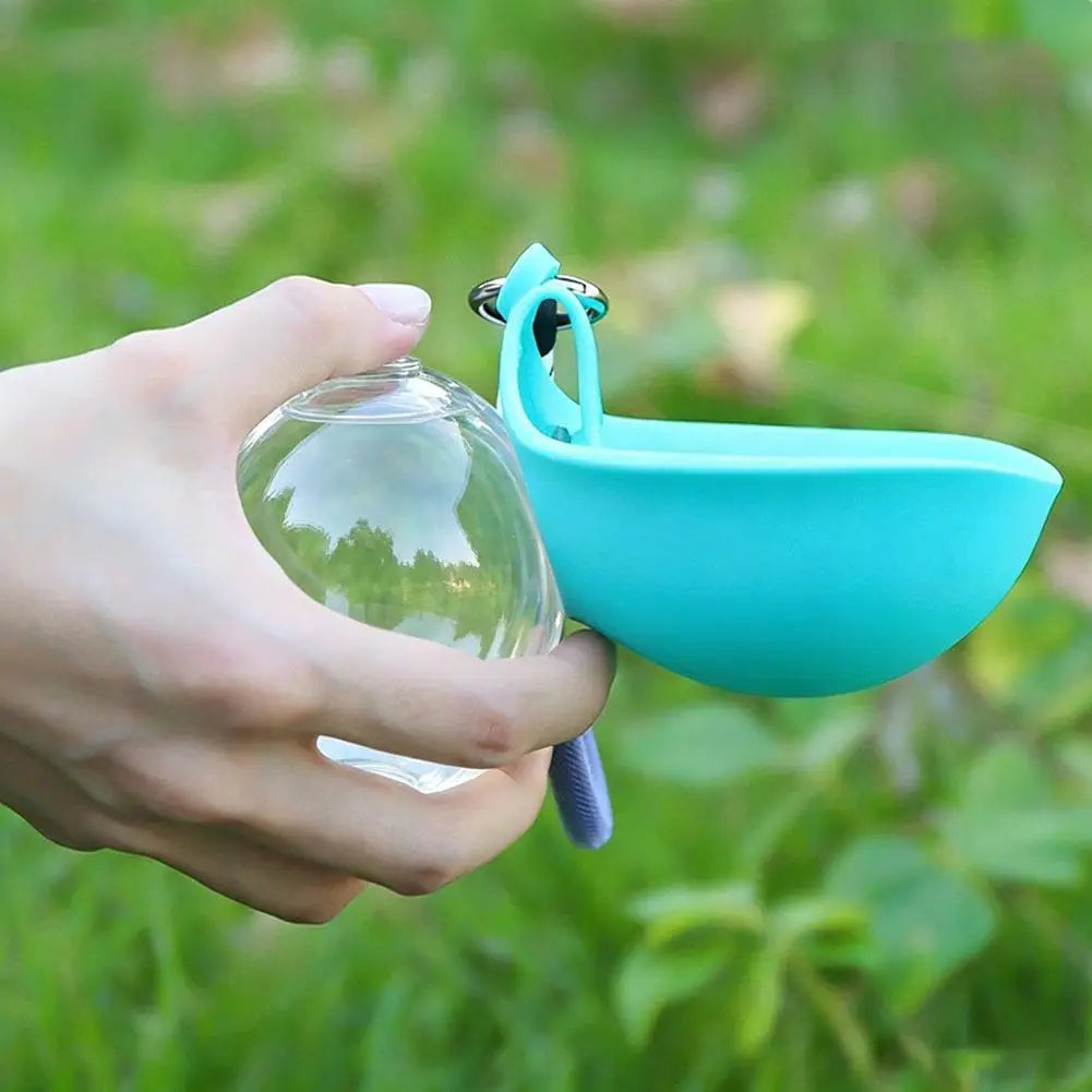 2-in-1 Pet Silicone Hiking Feeders Creative Portable Outdoor Pet Water Cup Leak Proof Compact Dog Travel Walking Drinking Bowl Peaceful Pleasures Health and Wellness