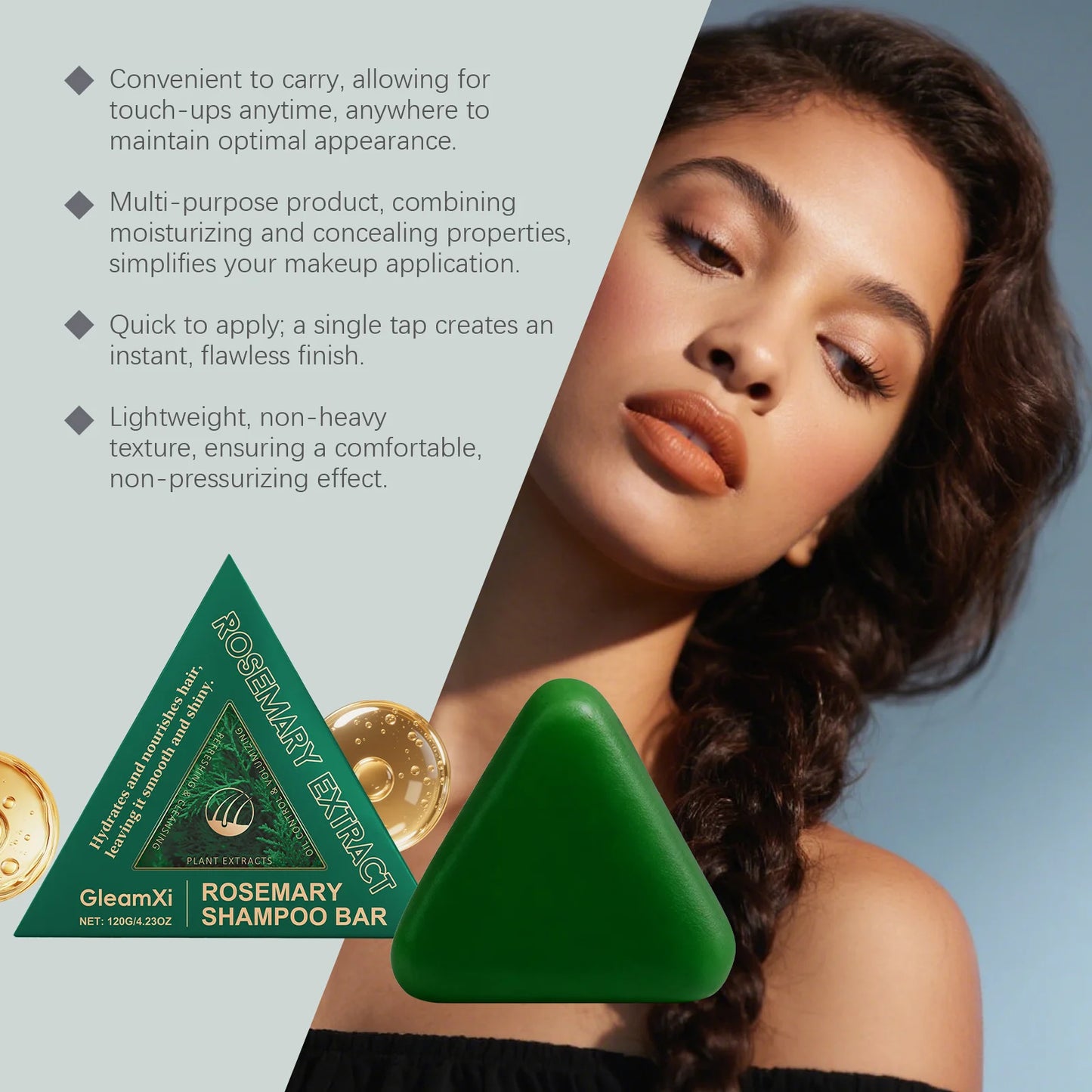 Gleamxi Rosemary Shampoo Bar | Hair Growth & Anti Hair Loss