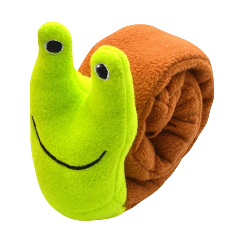 Interactive Snail Puzzle Feeder & Squeaky Plush Dog Toy