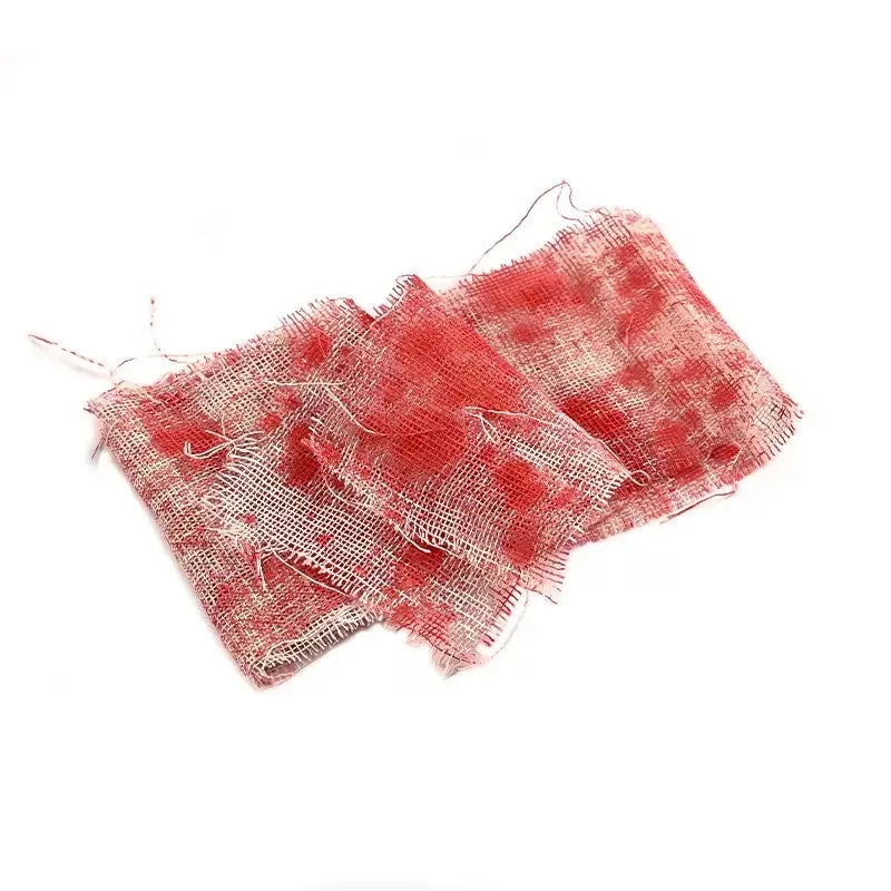 Bloody Gauze Strip Roll & Caution Tape Halloween Haunted House Prop