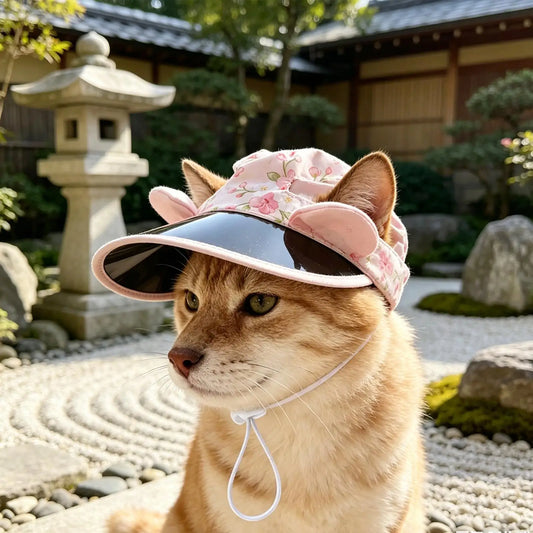 Adjustable Pet Sun Hat for Cats & Dogs – UV Guard Fisherman Cap Pet Sun Hat Oasis Select